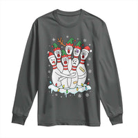 Funny Scared Cartoon Christmas Bowling Pins Long Sleeve Shirt - Wonder Print Shop