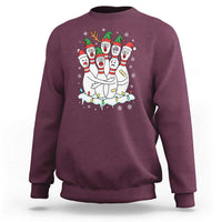 Funny Scared Cartoon Christmas Bowling Pins Sweatshirt - Wonder Print Shop