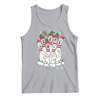 Funny Scared Cartoon Christmas Bowling Pins Tank Top - Wonder Print Shop