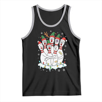 Funny Scared Cartoon Christmas Bowling Pins Tank Top - Wonder Print Shop