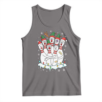 Funny Scared Cartoon Christmas Bowling Pins Tank Top - Wonder Print Shop