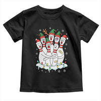 Funny Scared Cartoon Christmas Bowling Pins Toddler T Shirt - Wonder Print Shop