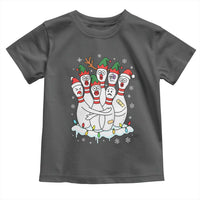 Funny Scared Cartoon Christmas Bowling Pins Toddler T Shirt - Wonder Print Shop