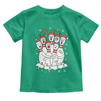 Funny Scared Cartoon Christmas Bowling Pins Toddler T Shirt - Wonder Print Shop