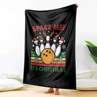Funny Christmas Bowling Throw Blanket Spare Me Its Xmas Festive Holiday - Wonder Print Shop