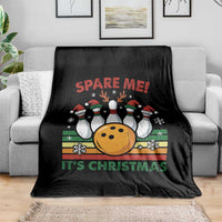Funny Christmas Bowling Throw Blanket Spare Me Its Xmas Festive Holiday - Wonder Print Shop