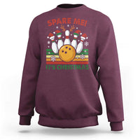 Funny Christmas Bowling Sweatshirt Spare Me Its Xmas Festive Holiday - Wonder Print Shop