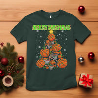 Christmas Basketball Merry Swishmas T Shirt Basketball Xmas Tree - Wonder Print Shop