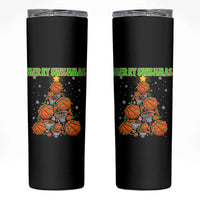 Christmas Basketball Merry Swishmas Skinny Tumbler Basketball Xmas Tree - Wonder Print Shop