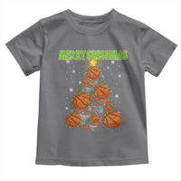 Christmas Basketball Merry Swishmas Toddler T Shirt Basketball Xmas Tree - Wonder Print Shop