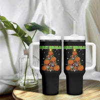 Christmas Basketball Merry Swishmas Tumbler With Handle Basketball Xmas Tree - Wonder Print Shop