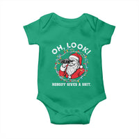 Funny Christmas Santa Oh Look Nobody Gives A Shit Baby Onesie - Wonder Print Shop
