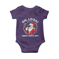 Funny Christmas Santa Oh Look Nobody Gives A Shit Baby Onesie - Wonder Print Shop