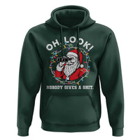 Funny Christmas Santa Oh Look Nobody Gives A Shit Hoodie - Wonder Print Shop
