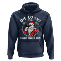 Funny Christmas Santa Oh Look Nobody Gives A Shit Hoodie - Wonder Print Shop
