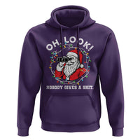 Funny Christmas Santa Oh Look Nobody Gives A Shit Hoodie - Wonder Print Shop