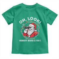 Funny Christmas Santa Oh Look Nobody Gives A Shit Toddler T Shirt - Wonder Print Shop