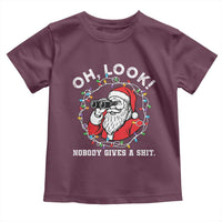 Funny Christmas Santa Oh Look Nobody Gives A Shit Toddler T Shirt - Wonder Print Shop