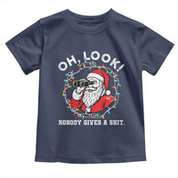 Funny Christmas Santa Oh Look Nobody Gives A Shit Toddler T Shirt - Wonder Print Shop