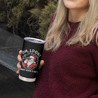 Funny Christmas Santa Oh Look Nobody Gives A Shit Tumbler Cup - Wonder Print Shop