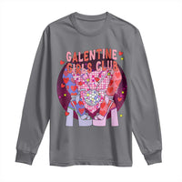 Funny Galentine Girls Club Long Sleeve Shirt Galentine's Day Chunky Heels Platform
