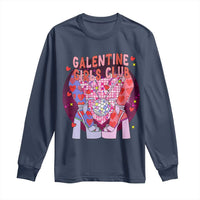 Funny Galentine Girls Club Long Sleeve Shirt Galentine's Day Chunky Heels Platform