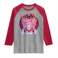 Funny Galentine Girls Club Raglan Shirt Galentine's Day Chunky Heels Platform