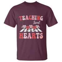 Funny Valentine's Day Teacher T Shirt Teaching Sweet Hearts Cute Student Hearts