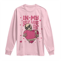 Funny Anti Valentine's Day Long Sleeve Shirt In My Self Love Era Skeleton Hearts
