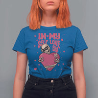 Funny Anti Valentine's Day T Shirt For Women In My Self Love Era Skeleton Hearts