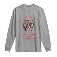 Funny Galentine's Day Long Sleeve Shirt No Date No Drama Just Wine Galentine Gang