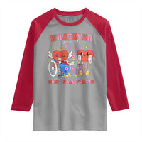 Funny Fall Physical Therapy Valentine's Day Raglan Shirt Whatever You Do Don't Fall For Me Nurse