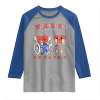 Funny Fall Physical Therapy Valentine's Day Raglan Shirt Whatever You Do Don't Fall For Me Nurse