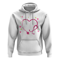 Personalized Valentine's Day Nursing Hoodie Custom Name Nurse Doctor Heart Stethoscope