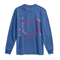 Personalized Valentine's Day Nursing Long Sleeve Shirt Custom Name Nurse Doctor Heart Stethoscope