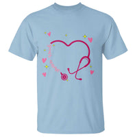 Personalized Valentine's Day Nursing T Shirt Custom Name Nurse Doctor Heart Stethoscope