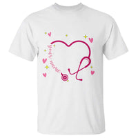 Personalized Valentine's Day Nursing T Shirt Custom Name Nurse Doctor Heart Stethoscope