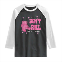 Funny Fall Physical Therapy Valentine's Day Raglan Shirt Don't Fall For Me Fall Prevention Nurse