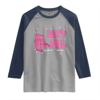Funny Fall Physical Therapy Valentine's Day Raglan Shirt Don't Fall For Me Fall Prevention Nurse