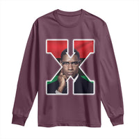 Malcolm X Black History Month Black Liberation Flag Long Sleeve Shirt