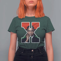 Malcolm X Black History Month Black Liberation Flag T Shirt For Women