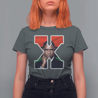 Malcolm X Black History Month Black Liberation Flag T Shirt For Women