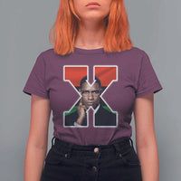 Malcolm X Black History Month Black Liberation Flag T Shirt For Women