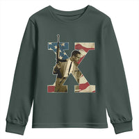 Malcolm X Youth Sweatshirt Black History Leaders American Flag