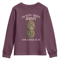 Jimmy Carter Supporter Youth Sweatshirt I'm Nuts About Jimmy Vote Carter In '76 Peanut