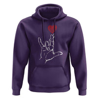 Funny Valentine's Day I Love You Hand Sign ASL Heart Hoodie