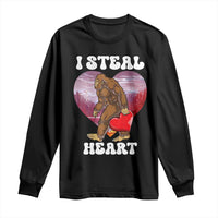Funny Bigfoot Valentine's Day I Steal Heart Long Sleeve Shirt