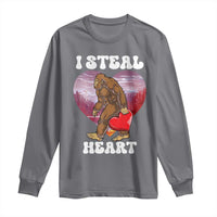 Funny Bigfoot Valentine's Day I Steal Heart Long Sleeve Shirt