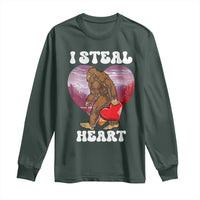 Funny Bigfoot Valentine's Day I Steal Heart Long Sleeve Shirt