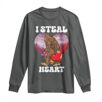 Funny Bigfoot Valentine's Day I Steal Heart Long Sleeve Shirt